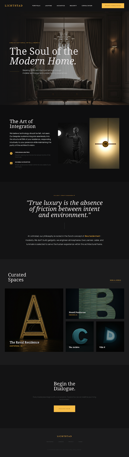 Lichtstad Domotics Luxury Website